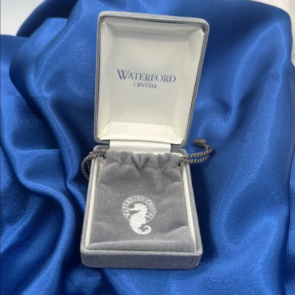 Waterford Crystal Seahorse Pin; NIB in original case and pouch.